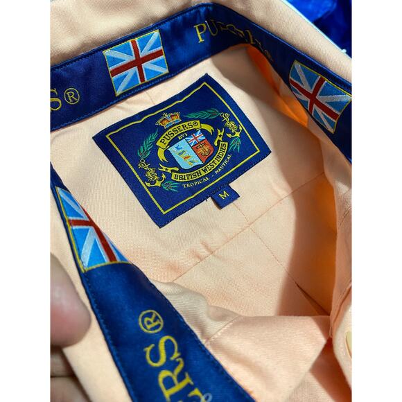 PUSSERS Orange Button-Up Shirt – Size M – Flip Cuff Detail - Picture 5 of 11